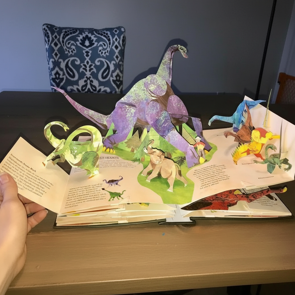 Interactive Dinosaur Pop Up Book with 3D Scenes