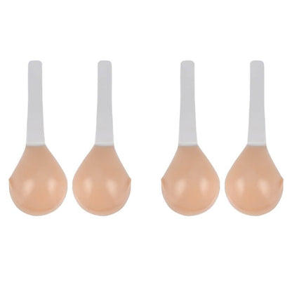 Invisible Adhesive Strapless Silicone Push Up Bra Backless Deep V Lift Support Reusable Stick On Cups