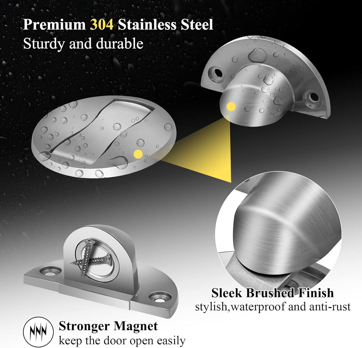 Invisible Magnetic Door Stop Stainless Steel Floor Door Holder