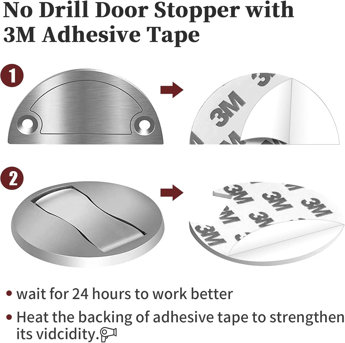 Invisible Magnetic Door Stop Stainless Steel Floor Door Holder