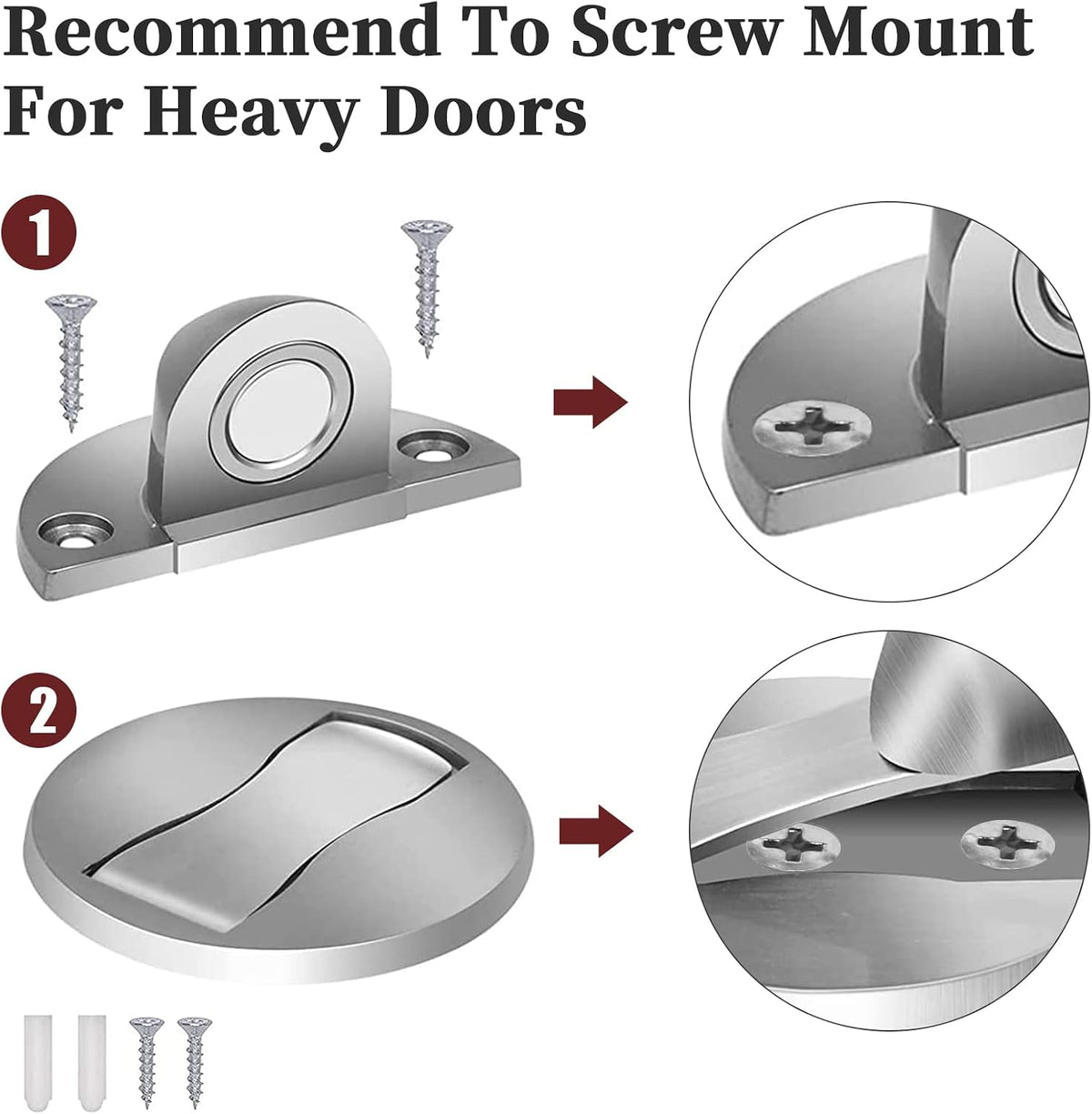 Invisible Magnetic Door Stop Stainless Steel Floor Door Holder