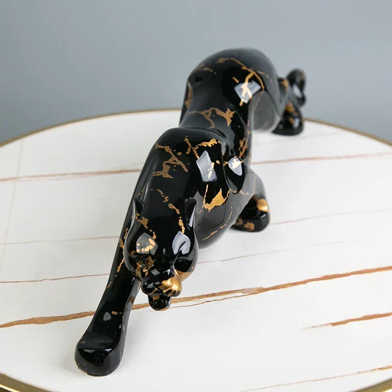 Jaguar Stone Sculpture Decorative Animal Statue