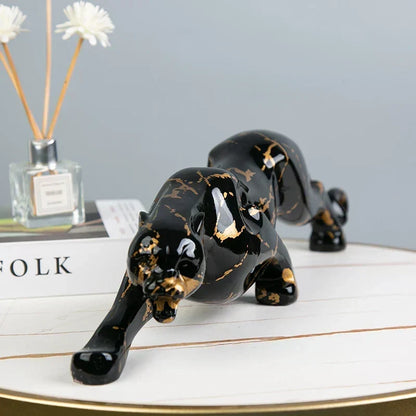 Jaguar Stone Sculpture Decorative Animal Statue