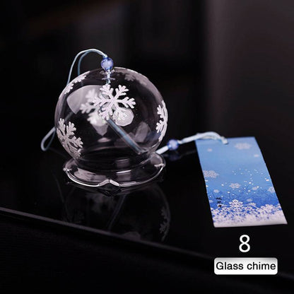 Japanese Style Glass Wind Chime With Decorative Pendant
