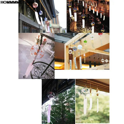 Japanese Style Glass Wind Chime With Decorative Pendant