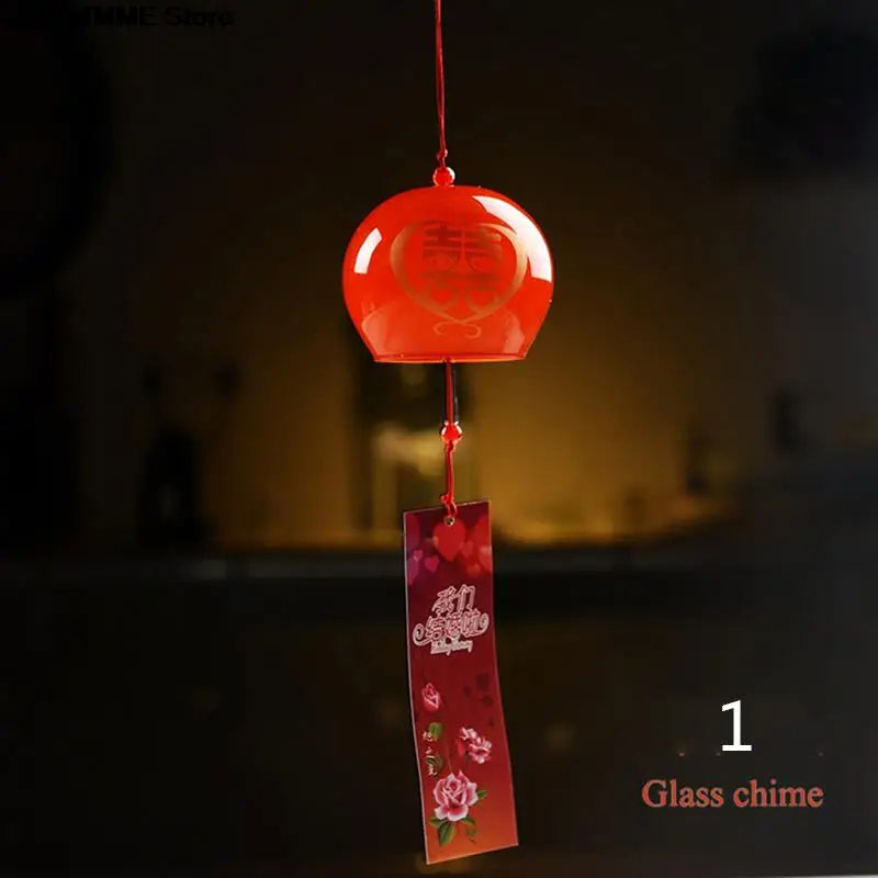 Japanese Style Glass Wind Chime With Decorative Pendant