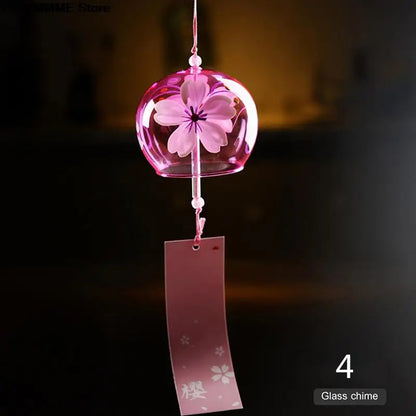 Japanese Style Glass Wind Chime With Decorative Pendant