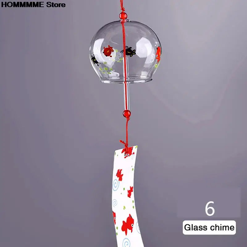 Japanese Style Glass Wind Chime With Decorative Pendant