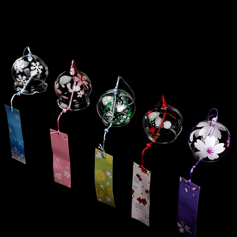 Japanese Style Glass Wind Chime With Decorative Pendant