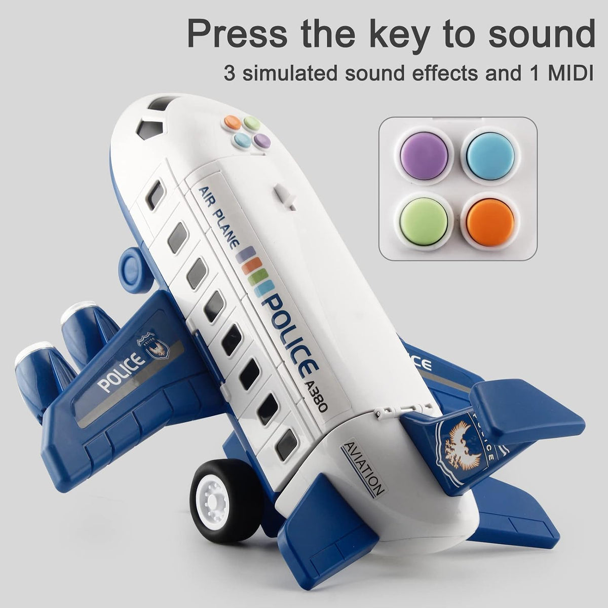 Kids Airplane Playset with Vehicles and Airport Accessories
