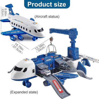 Kids Airplane Playset with Vehicles and Airport Accessories