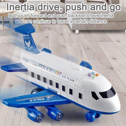 Kids Airplane Playset with Vehicles and Airport Accessories