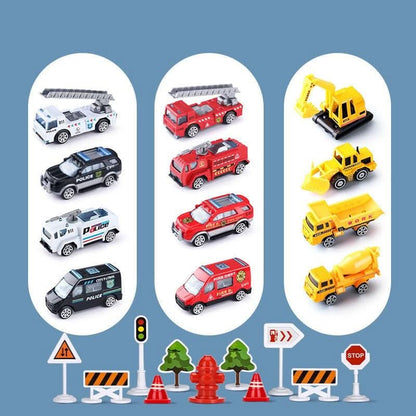 Kids Airplane Playset with Vehicles and Airport Accessories