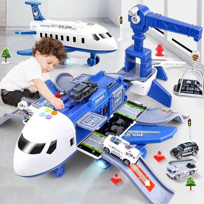 Kids Airplane Playset with Vehicles and Airport Accessories
