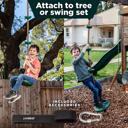 Kids Tree Swing with Climbing Rope and Platforms