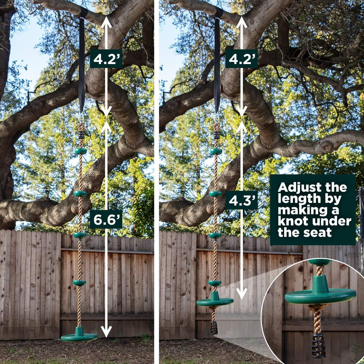Kids Tree Swing with Climbing Rope and Platforms