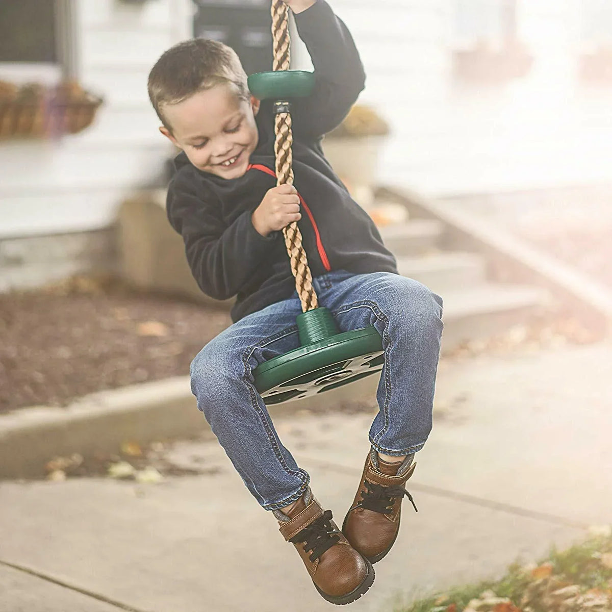 Kids Tree Swing with Climbing Rope and Platforms