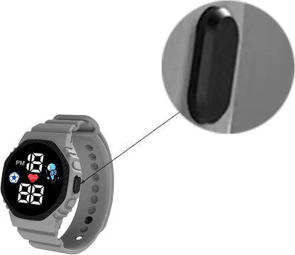 Kids Waterproof LED Digital Watch with Calendar Display