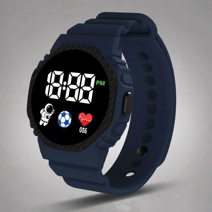 Kids Waterproof LED Digital Watch with Calendar Display
