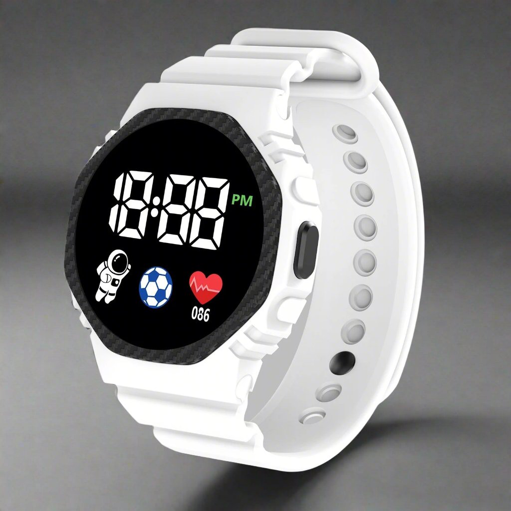 Kids Waterproof LED Digital Watch with Calendar Display