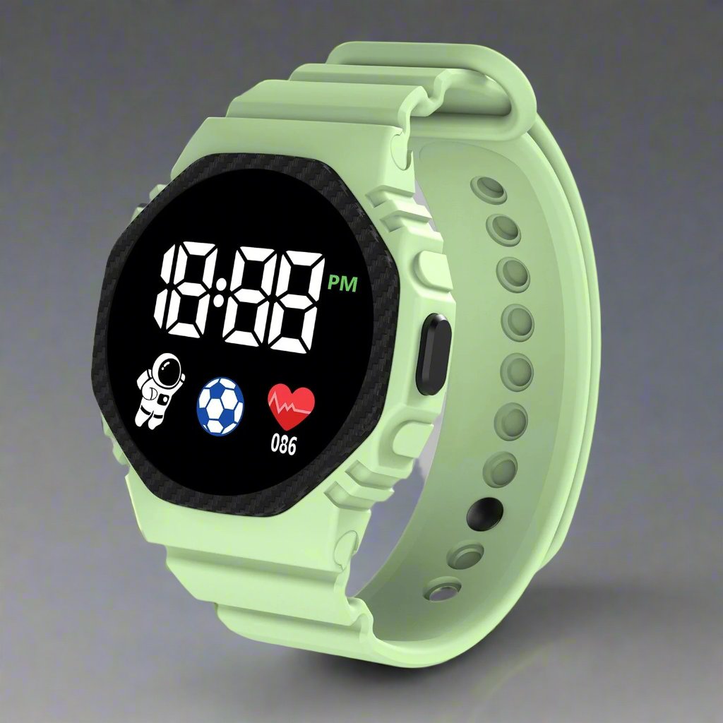 Kids Waterproof LED Digital Watch with Calendar Display