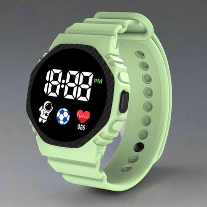 Kids Waterproof LED Digital Watch with Calendar Display