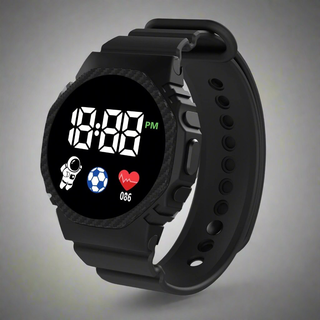 Kids Waterproof LED Digital Watch with Calendar Display
