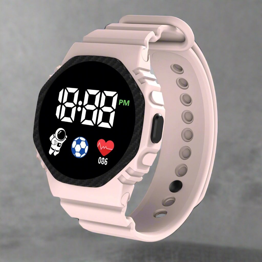 Kids Waterproof LED Digital Watch with Calendar Display