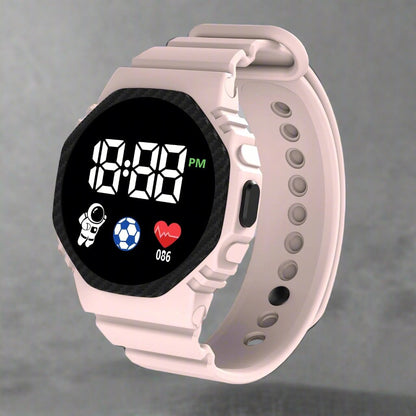 Kids Waterproof LED Digital Watch with Calendar Display