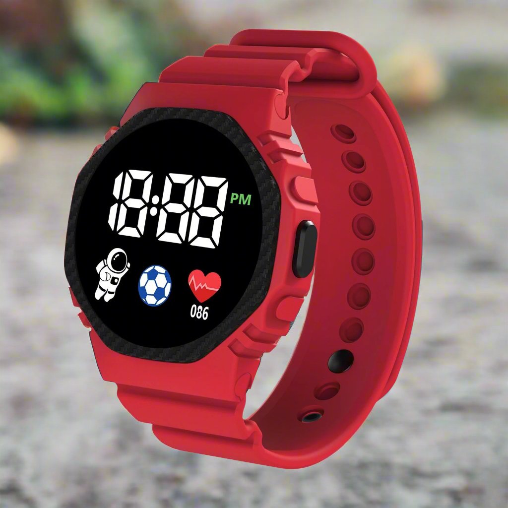 Kids Waterproof LED Digital Watch with Calendar Display