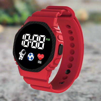 Kids Waterproof LED Digital Watch with Calendar Display