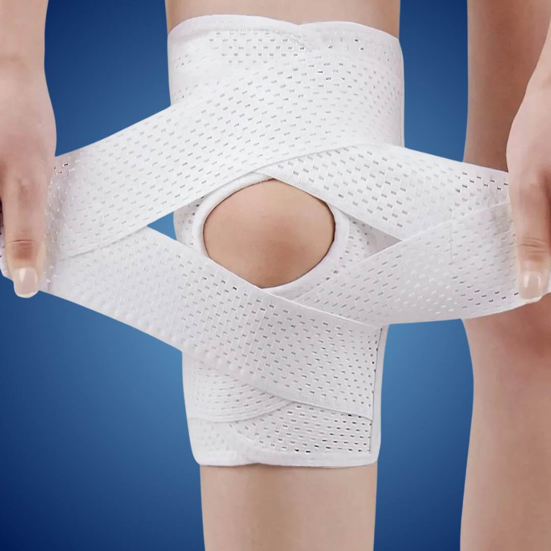 Knee Support Brace with Compression Springs and Adjustable Straps