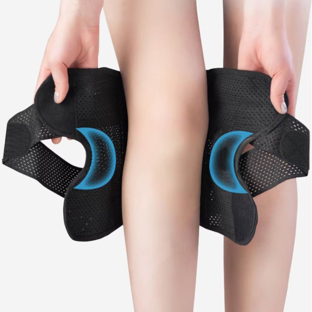 Knee Support Brace with Compression Springs and Adjustable Straps