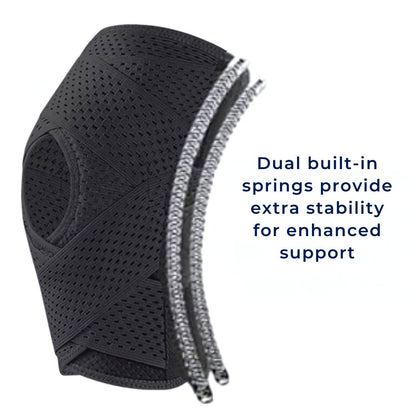 Knee Support Brace with Compression Springs and Adjustable Straps