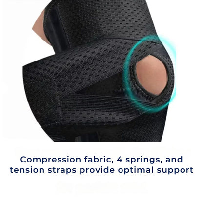 Knee Support Brace with Compression Springs and Adjustable Straps