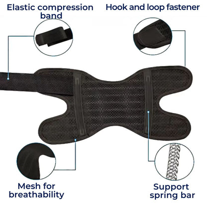 Knee Support Brace with Compression Springs and Adjustable Straps