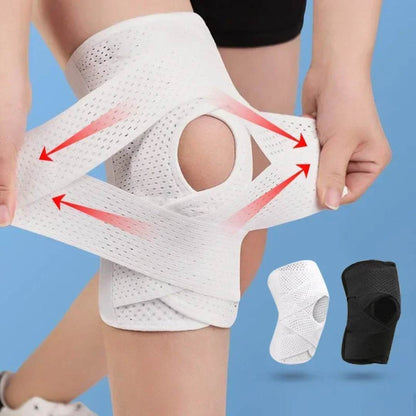 Knee Support Brace with Compression Springs and Adjustable Straps