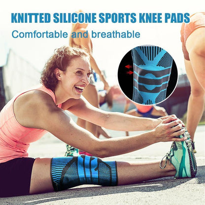 Knee Support Brace with Spring Stabilizers and Silicone Pads