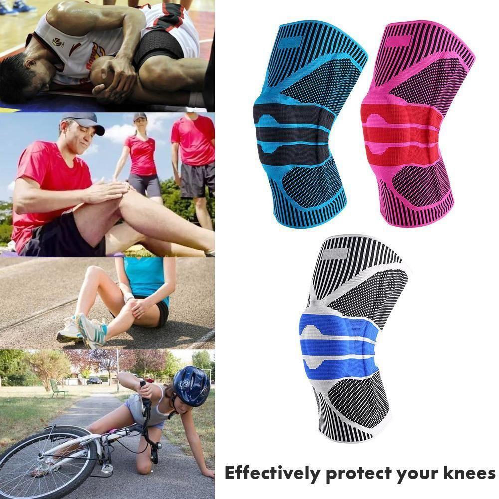 Knee Support Brace with Spring Stabilizers and Silicone Pads