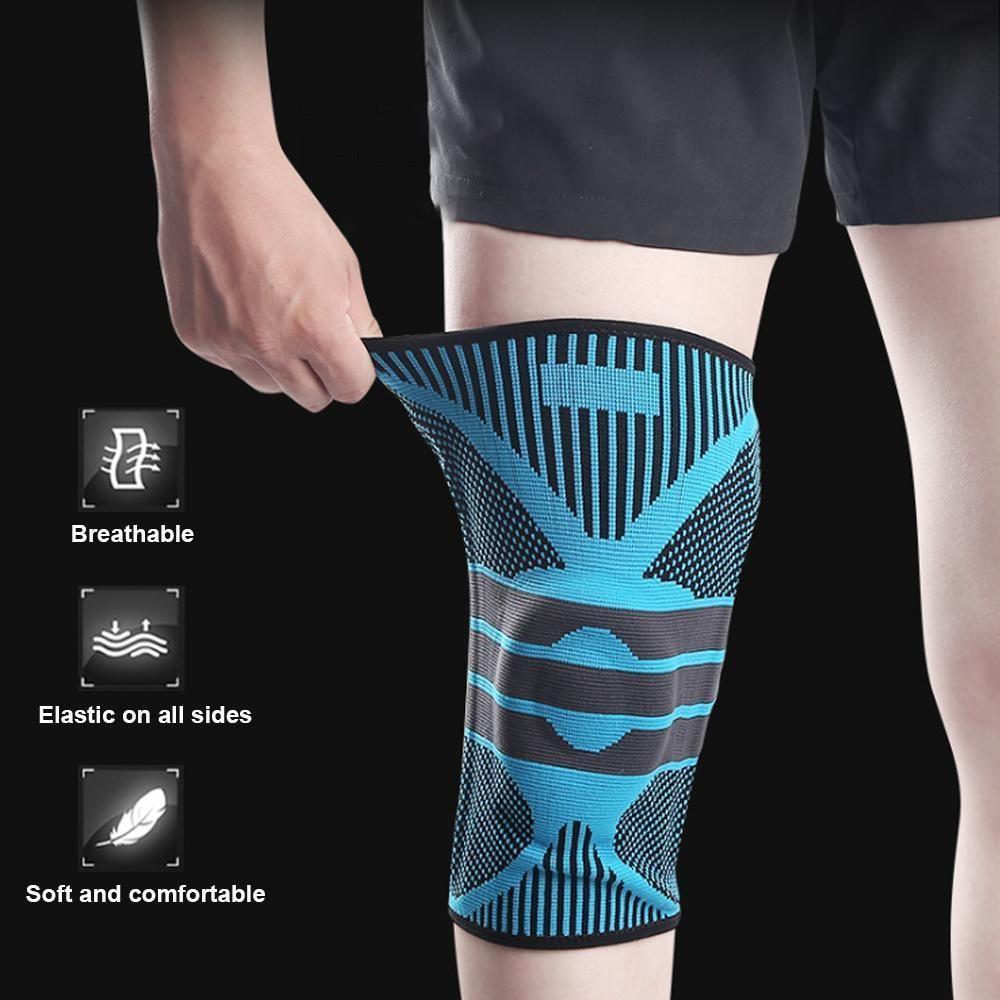 Knee Support Brace with Spring Stabilizers and Silicone Pads
