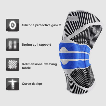 Knee Support Brace with Spring Stabilizers and Silicone Pads