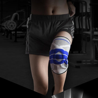 Knee Support Brace with Spring Stabilizers and Silicone Pads