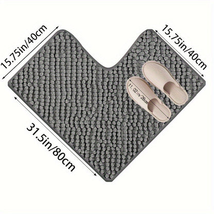 L Shaped Corner Bath Mat Non Slip Soft Shower Rug