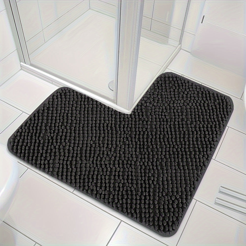 L Shaped Corner Bath Mat Non Slip Soft Shower Rug
