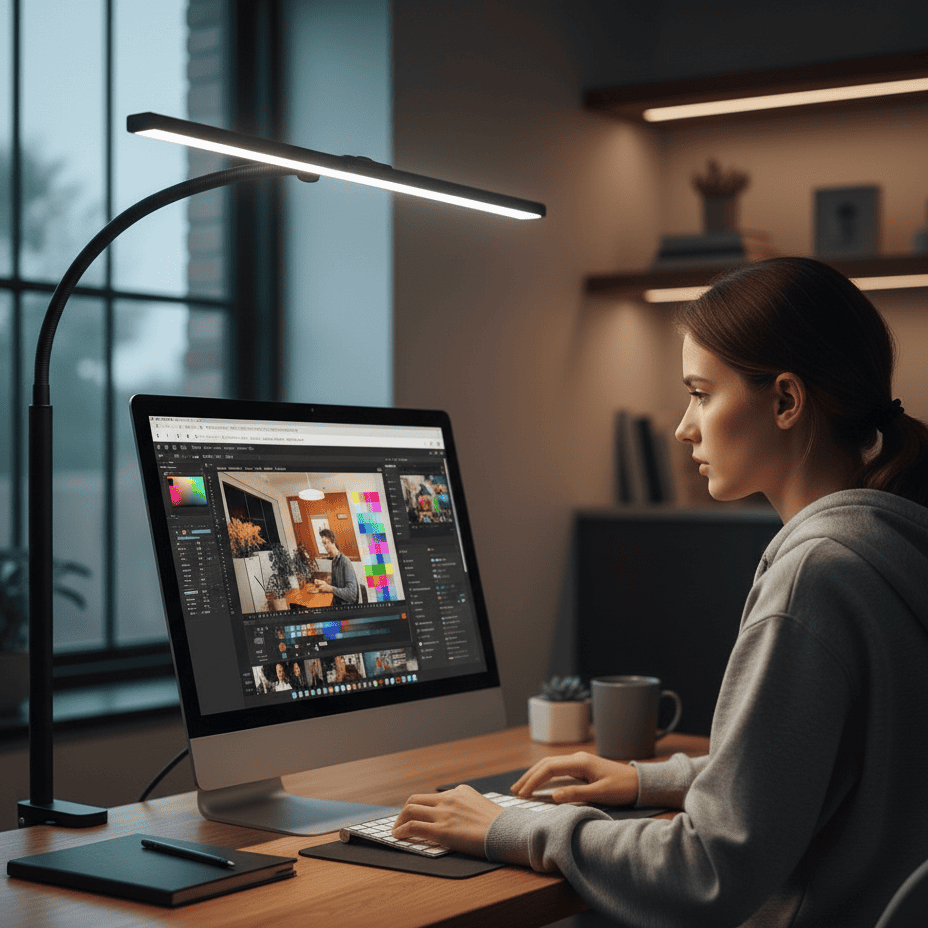 LED Architect Desk Lamp with Adjustable Brightness and Color Modes