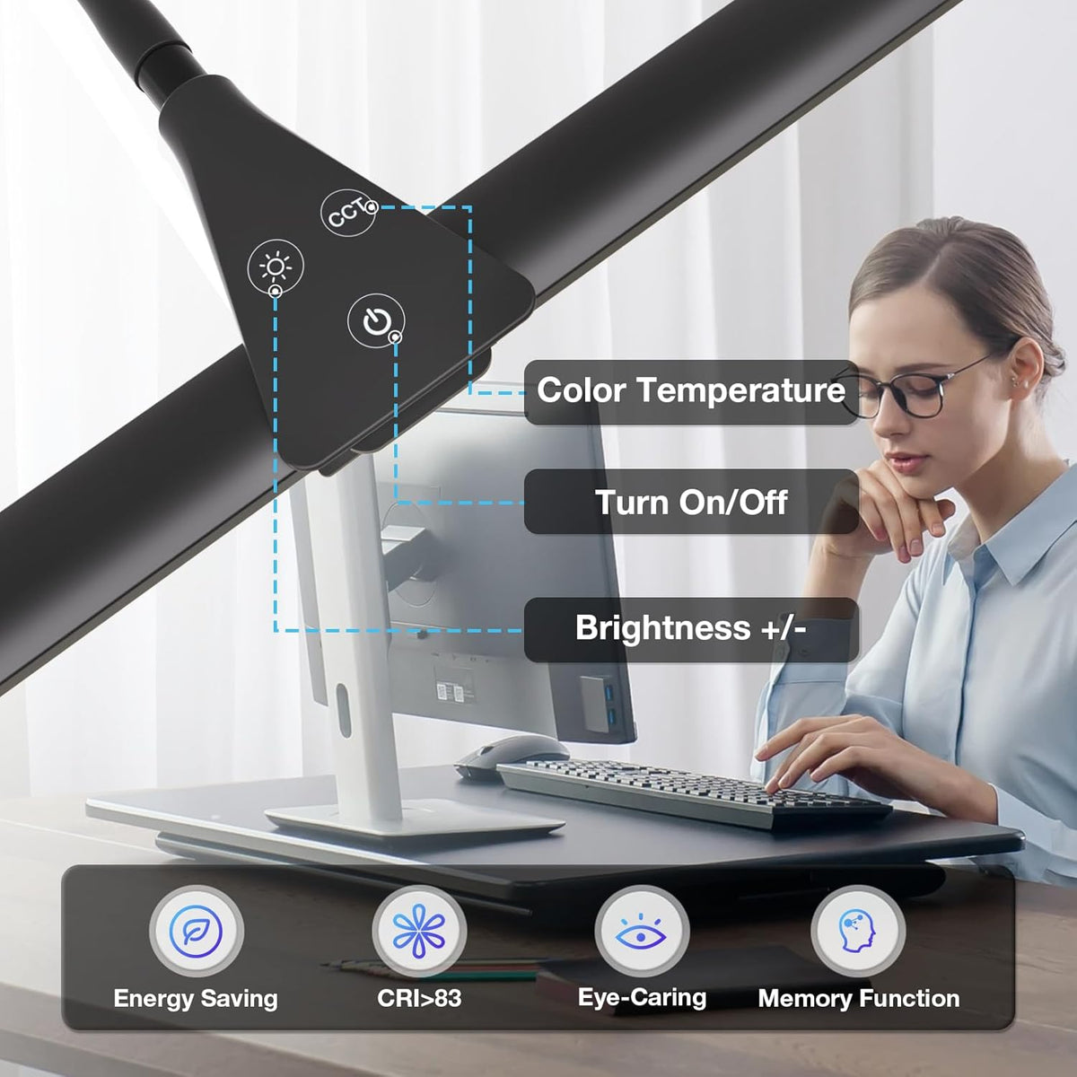 LED Architect Desk Lamp with Adjustable Brightness and Color Modes