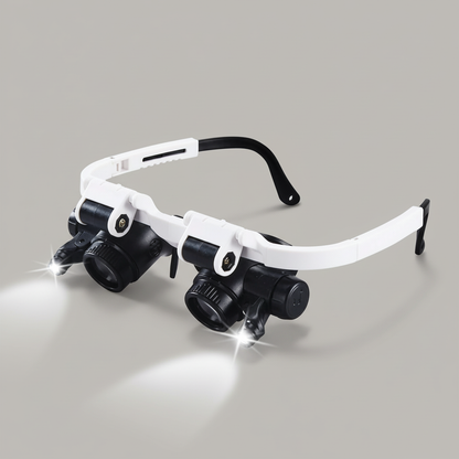 LED Dual Eye Magnifying Glasses with Adjustable Lenses