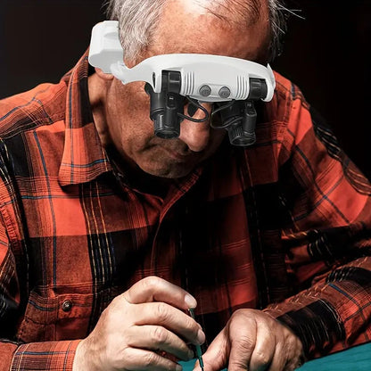 LED Dual Eye Magnifying Glasses with Adjustable Lenses