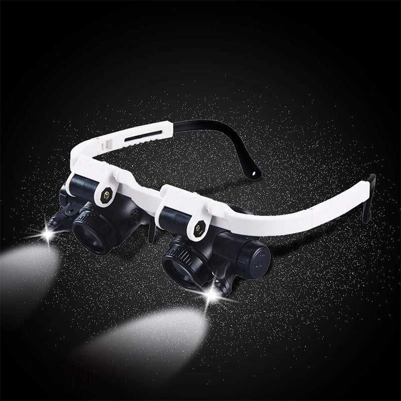 LED Dual Eye Magnifying Glasses with Adjustable Lenses