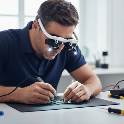 LED Dual Eye Magnifying Glasses with Adjustable Lenses